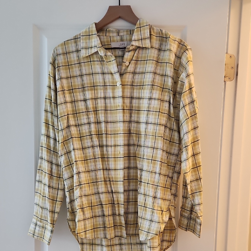 Loft Yellow Flannel Top